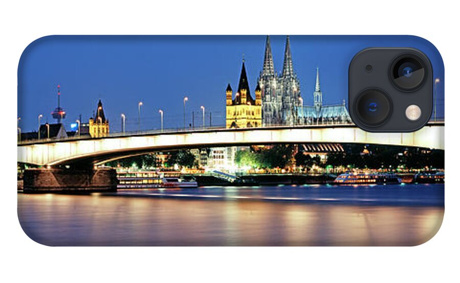 Panoramic iPhone 13 Case featuring the photograph Cathedral And Rhine River by Murat Taner