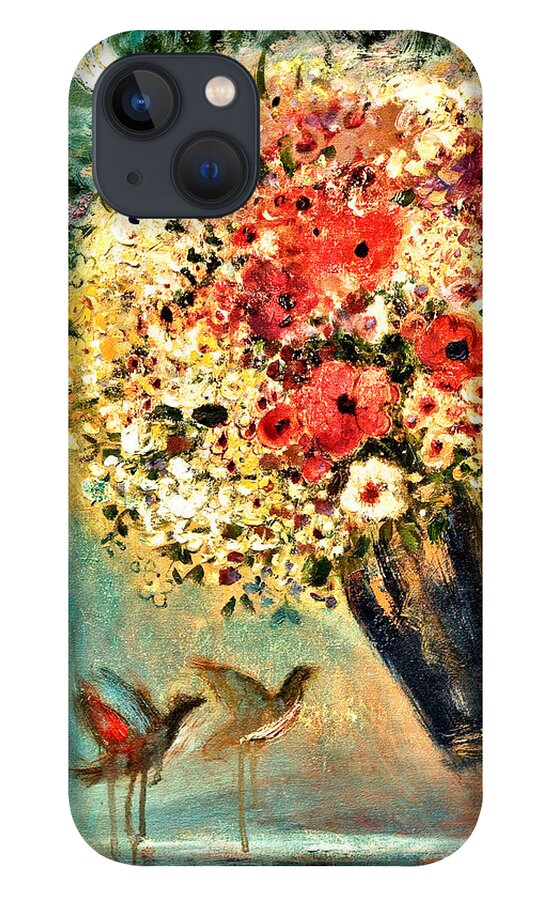 Angel iPhone 13 Case featuring the painting Celebration VII by Shijun Munns