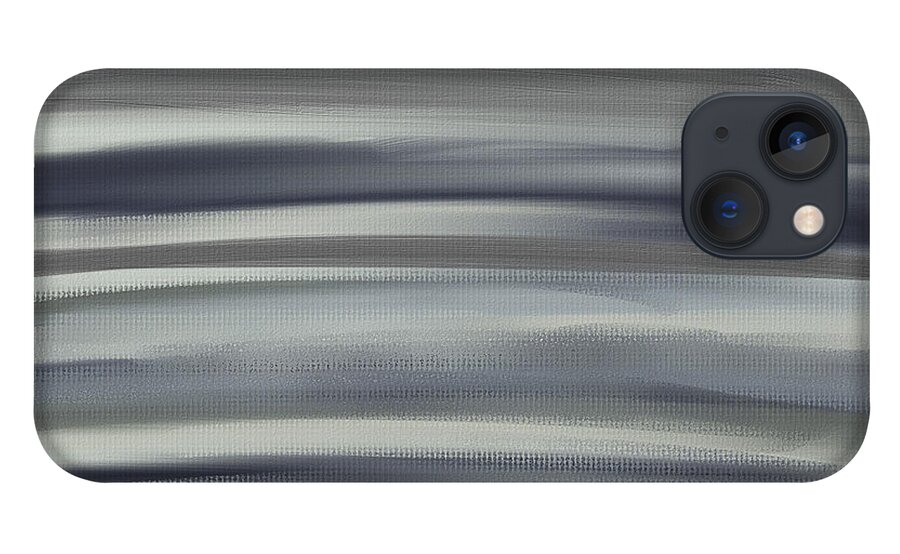 Charcoal Gray iPhone 13 Case featuring the painting Charcoal And Blue by Lourry Legarde