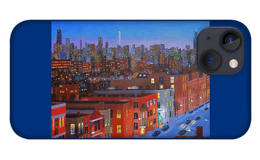 Night Painting iPhone 13 Case featuring the painting Chicago Is Neighborhoods by J Loren Reedy