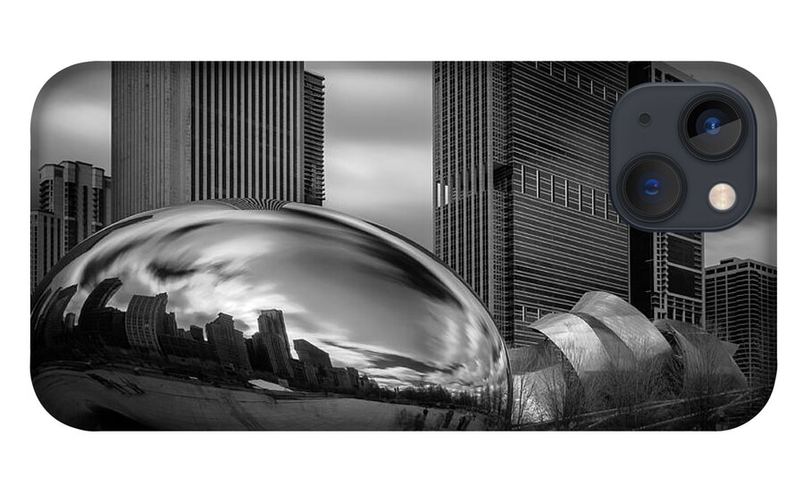 Chicago iPhone 13 Case featuring the photograph Cloud Gate aka Bean in Black and White by Jonas Luis