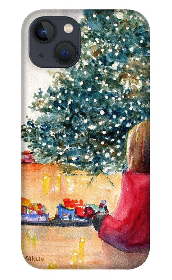 Christmas iPhone 13 Case featuring the painting Christmas by Carlin Blahnik CarlinArtWatercolor
