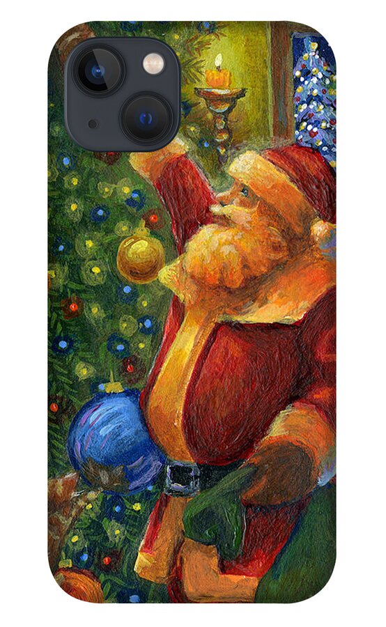 Santa Claus iPhone 13 Case featuring the painting Christmas Eve Santa by Jacquelin L Westerman