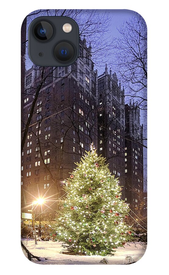 Tudor City iPhone 13 Case featuring the photograph Christmas in Tudor City Greens by Neil Zobler