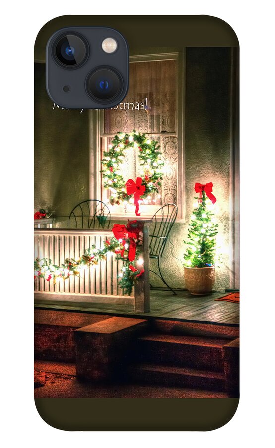 Merry iPhone 13 Case featuring the photograph Christmas Porch by Jerry Sodorff