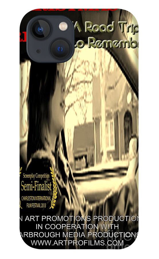 Movie Posters iPhone 13 Case featuring the digital art Christmas Ride Film Poster at Wheel by Karen Francis