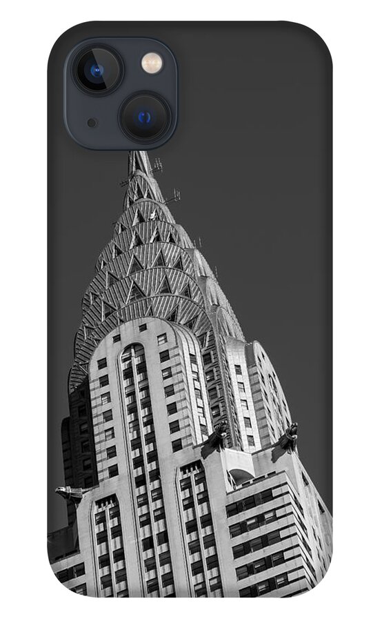 Chrysler Building iPhone 13 Case featuring the photograph Chrysler Building BW by Susan Candelario