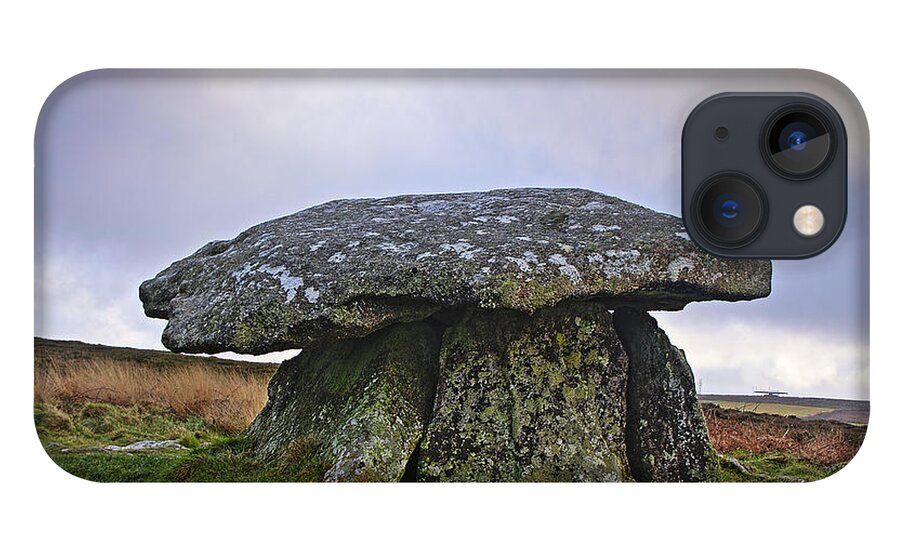 Quoit iPhone 13 Case featuring the photograph Chun Quoit an ancient burial chamber on the moors of Cornwall by Tony Mills