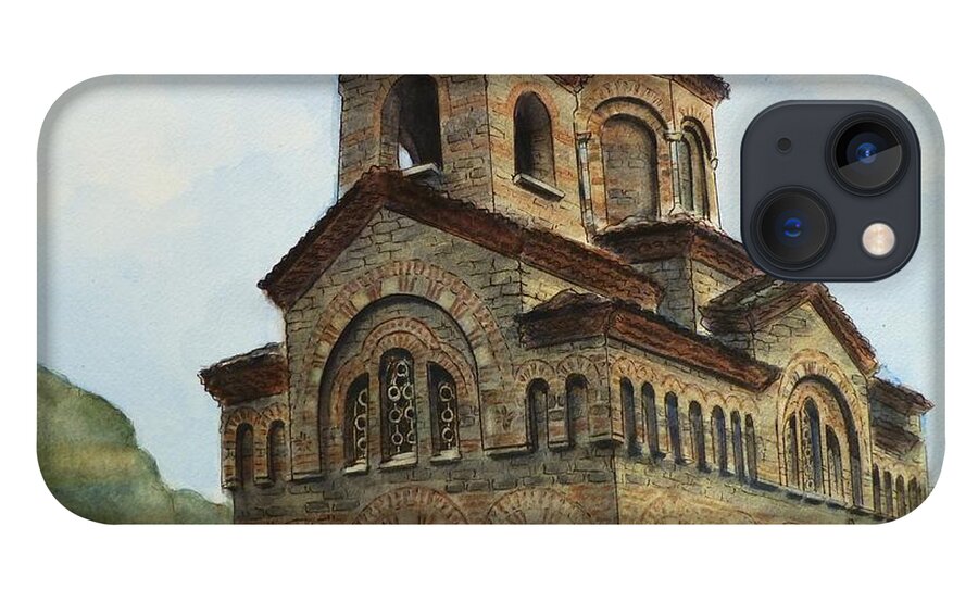 Architecture iPhone 13 Case featuring the painting Church of St Demetrius of Thessaloniki Veliko Tarnovo Bulgaria by Henrieta Maneva