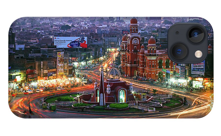 Multan iPhone 13 Case featuring the photograph Clock Tower Chowk, Multan by Arkj