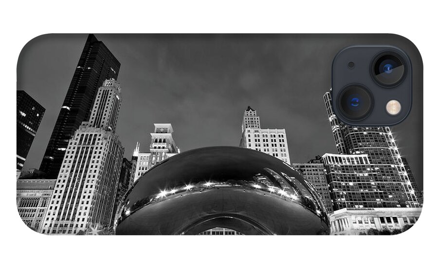 3scape iPhone 13 Case featuring the photograph Cloud Gate and Skyline by Adam Romanowicz