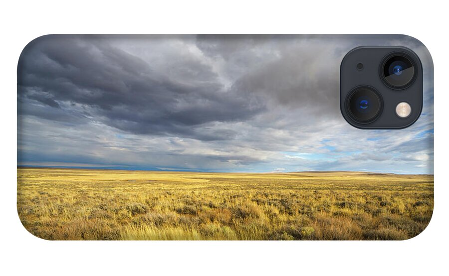 00463511 iPhone 13 Case featuring the photograph Clouds and Prairie Hart Mt N R by Yva Momatiuk John Eastcott