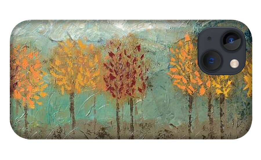 Fall Trees iPhone 13 Case featuring the painting Colorful Trees by Linda Bailey