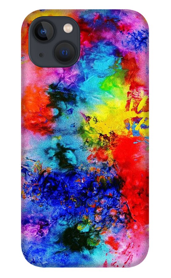 Healing Energy Spiritual Contemporary Art iPhone 13 Case featuring the painting ColorScapes 23 by Helen Kagan