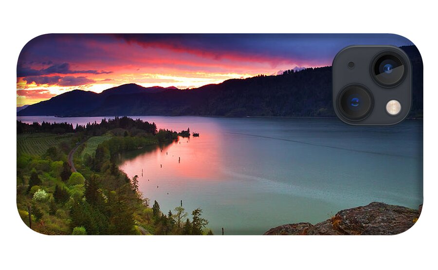 Sunset iPhone 13 Case featuring the photograph Columbia Sunset by Darren White