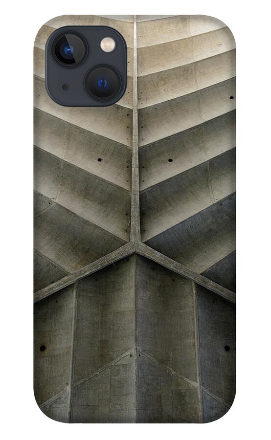 Shadow iPhone 13 Case featuring the photograph Concrete Fishbone Or Leaf Design by Olrat