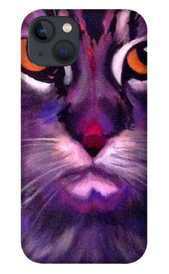 Cat iPhone 13 Case featuring the painting Cool Maine Coon by Bill Manson