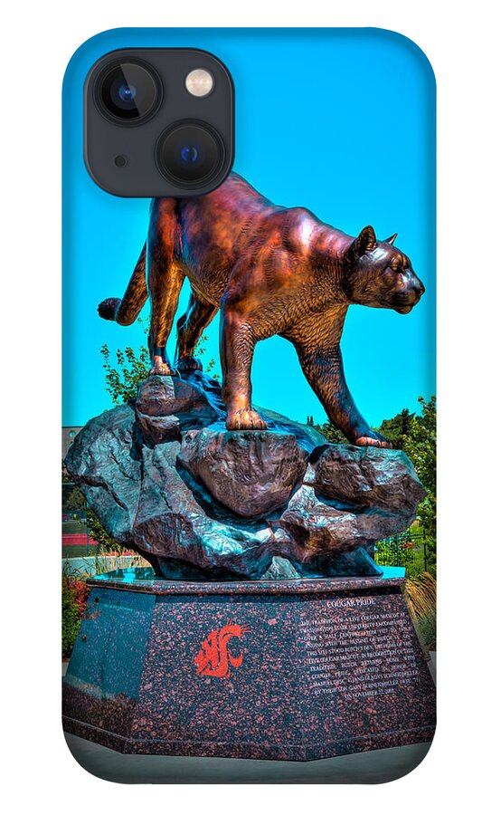 Washington State University iPhone 13 Case featuring the photograph Cougar Pride Sculpture - Washington State University by David Patterson