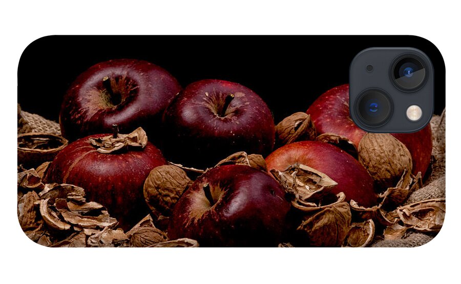 Apples iPhone 13 Case featuring the photograph Apples and nutshells by Mike Santis