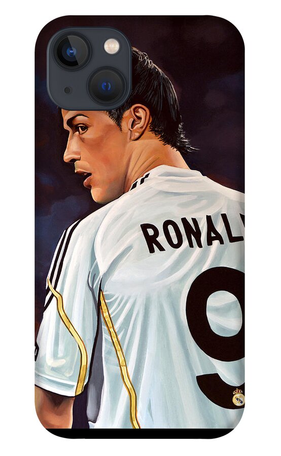 Real Madrid iPhone 13 Case featuring the painting Cristiano Ronaldo by Paul Meijering