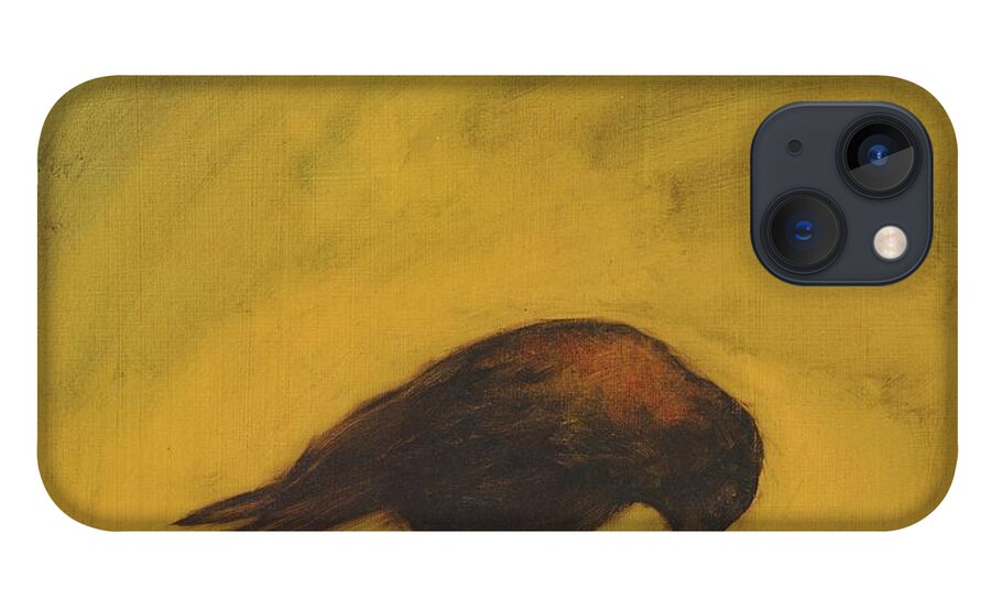 Crow iPhone 13 Case featuring the painting Crow 11 by David Ladmore