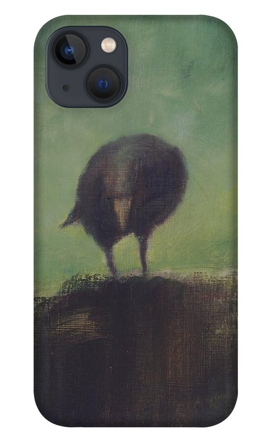 Crow iPhone 13 Case featuring the painting Crow 12 by David Ladmore