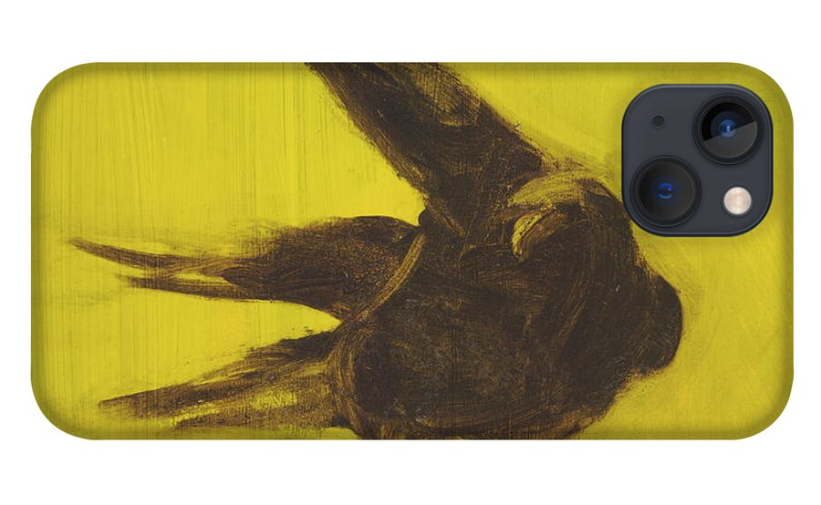 Crow iPhone 13 Case featuring the painting Crow 2 by David Ladmore