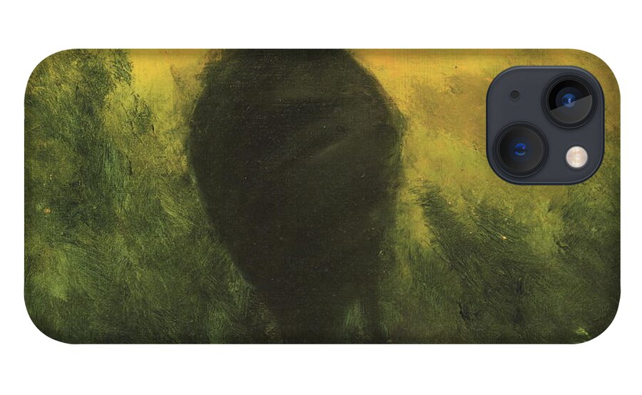 Crow iPhone 13 Case featuring the painting Crow 5 by David Ladmore