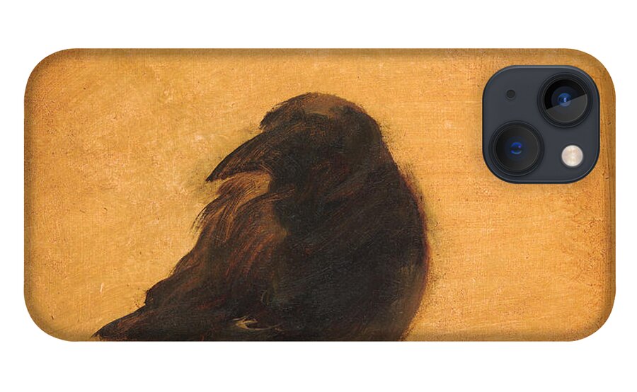 Crow iPhone 13 Case featuring the painting Crow 9 by David Ladmore