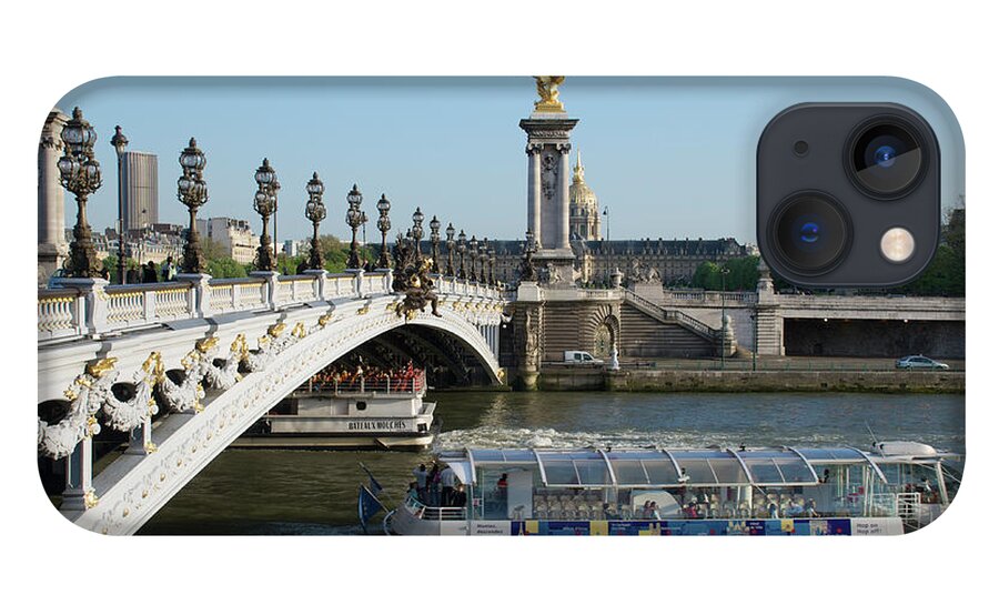 Art iPhone 13 Case featuring the photograph Cruise Boats On River Seine Passing by Craig Pershouse