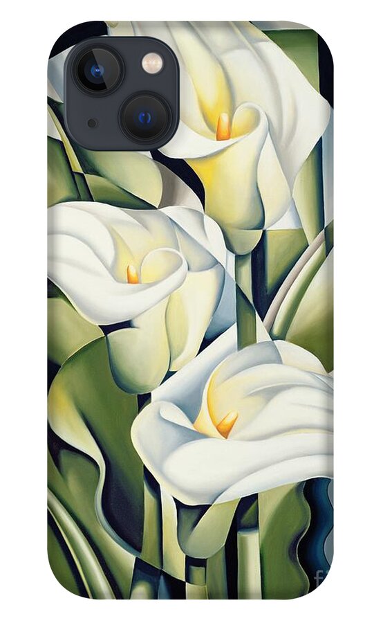 Cubist iPhone 13 Case featuring the painting Cubist lilies by Catherine Abel