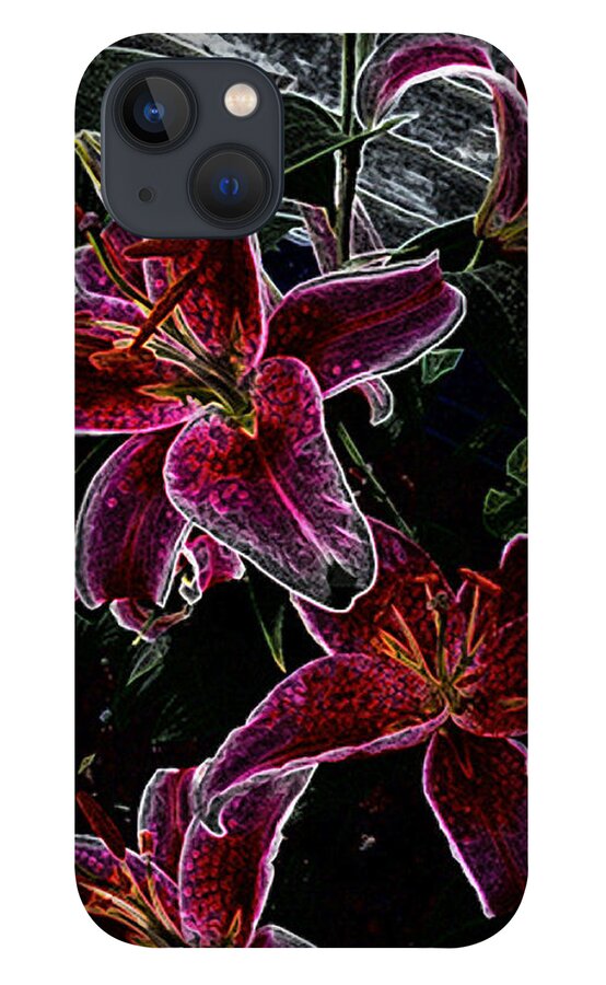 Flowers iPhone 13 Case featuring the photograph Dark Lillies by Ann Tracy