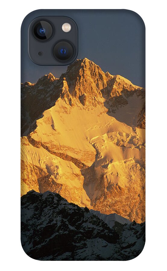 Hh iPhone 13 Case featuring the photograph Dawn On Kangchenjunga Talung Face by Colin Monteath
