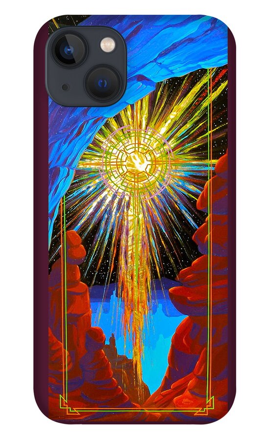 Desert Landscapes iPhone 13 Case featuring the painting Desert Star by Alan Johnson