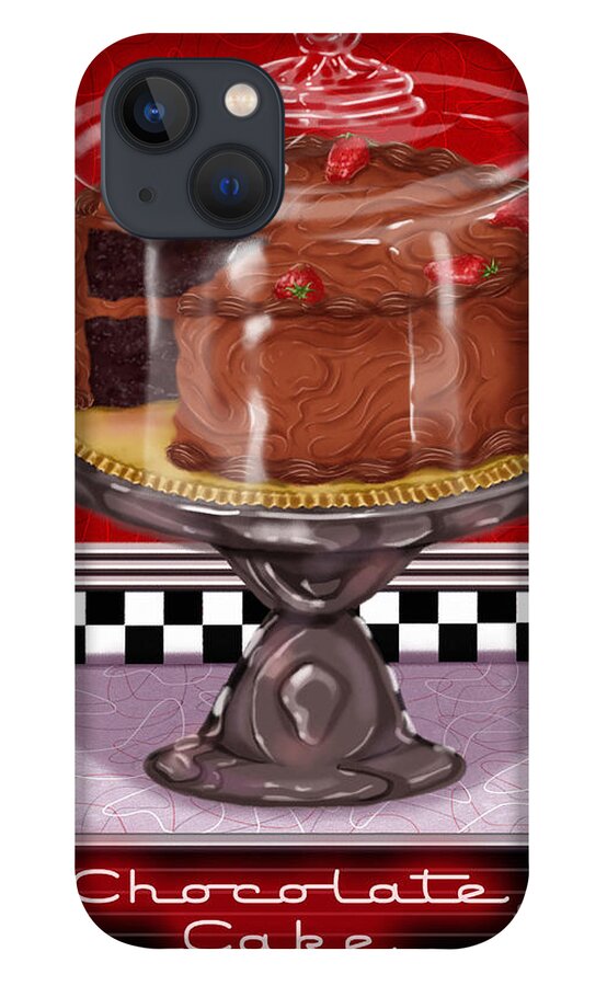 Chocolate iPhone 13 Case featuring the mixed media Diner Desserts - Chocolate Cake by Shari Warren