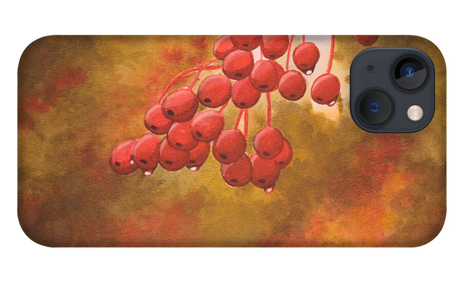Rick Huotari iPhone 13 Case featuring the painting Door County Cherries by Rick Huotari