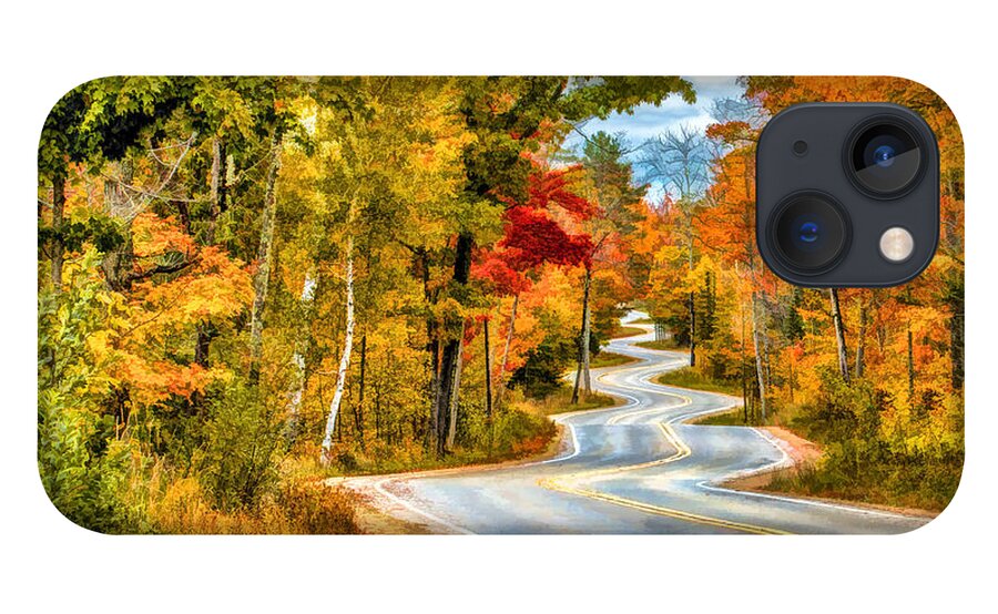 Door County iPhone 13 Case featuring the painting Door County Road to Northport in Autumn by Christopher Arndt