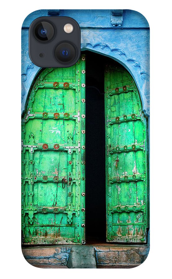 Architectural Feature iPhone 13 Case featuring the photograph Door In The Blue City - Jodhpur, India by Powerofforever