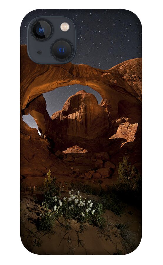 Arch iPhone 13 Case featuring the photograph Double Arch In The Moonlight by Melany Sarafis