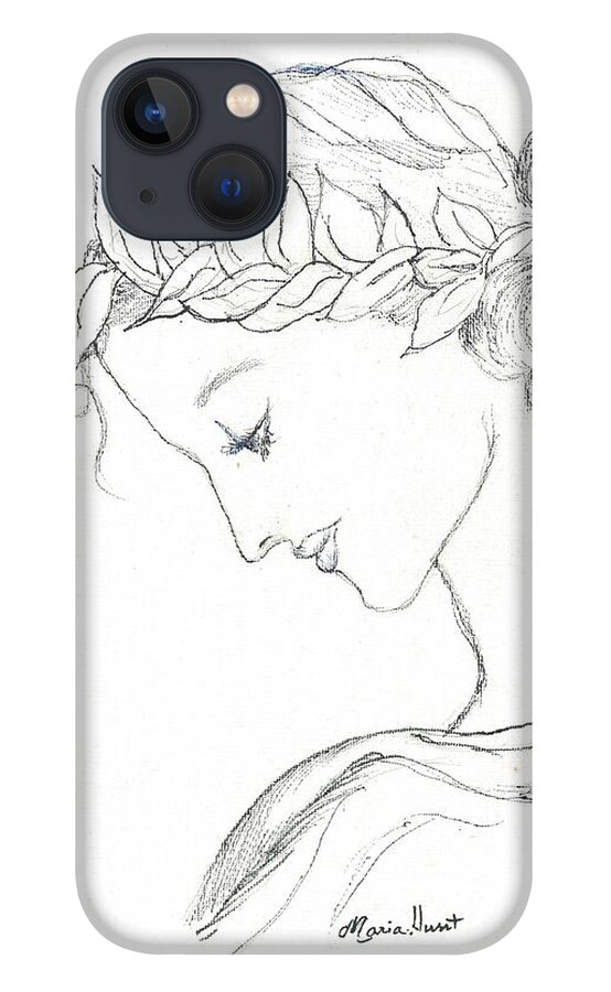 Muse iPhone 13 Case featuring the drawing Dreaming of the Dance by Maria Hunt