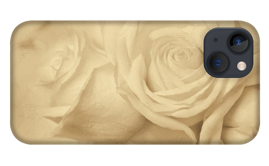White Roses iPhone 13 Case featuring the digital art Dreamy Roses by Jayne Carney
