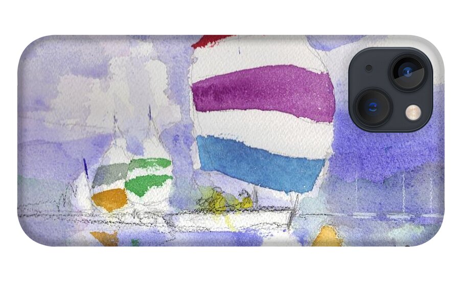 Sailboat iPhone 13 Case featuring the painting Drifter by Robert Yonke
