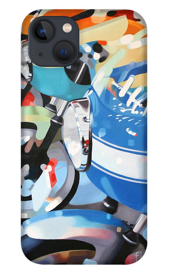 Motorcycles iPhone 13 Case featuring the painting Ducati Line by Guenevere Schwien