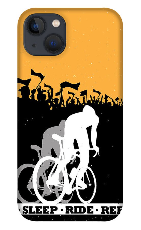 eat Sleep Ride Repeat iPhone 13 Case featuring the painting Eat Sleep Ride Repeat by Sassan Filsoof