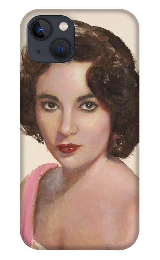 Sean Wu iPhone 13 Case featuring the painting Elizabeth Taylor by Sean Wu