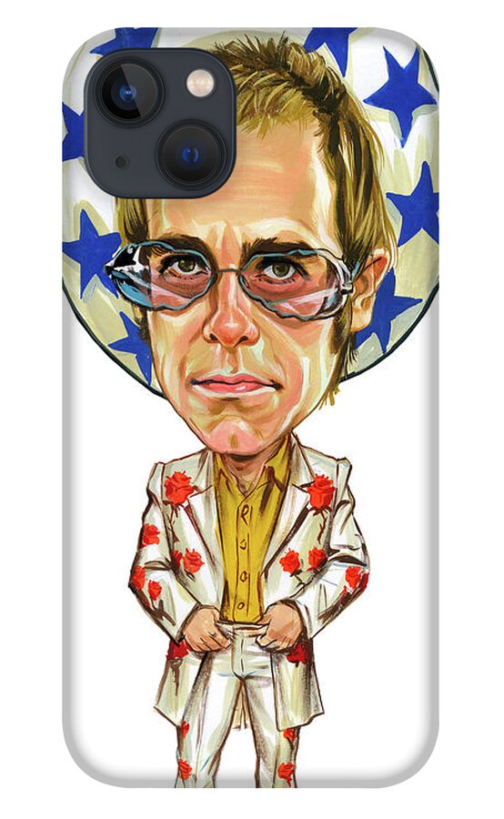 Elton John iPhone 13 Case featuring the painting Elton John by Art 