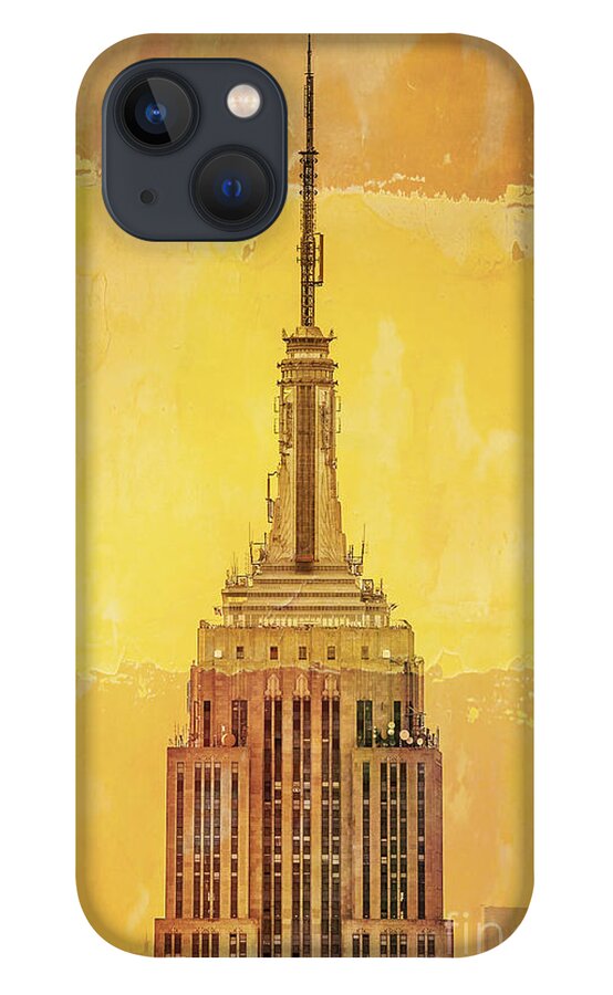 New York iPhone 13 Case featuring the digital art Empire State Building 4 by Az Jackson