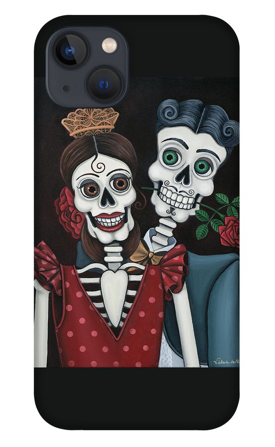 Day Of The Dead iPhone 13 Case featuring the painting Every Juan Loves Carmen by Victoria De Almeida
