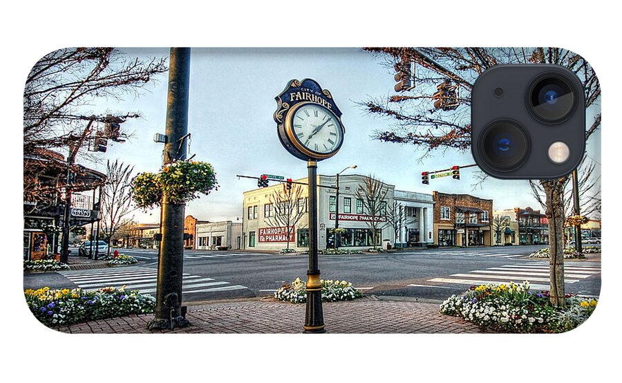 Alabama iPhone 13 Case featuring the photograph Fairhope Clock and 4 Corners by Michael Thomas