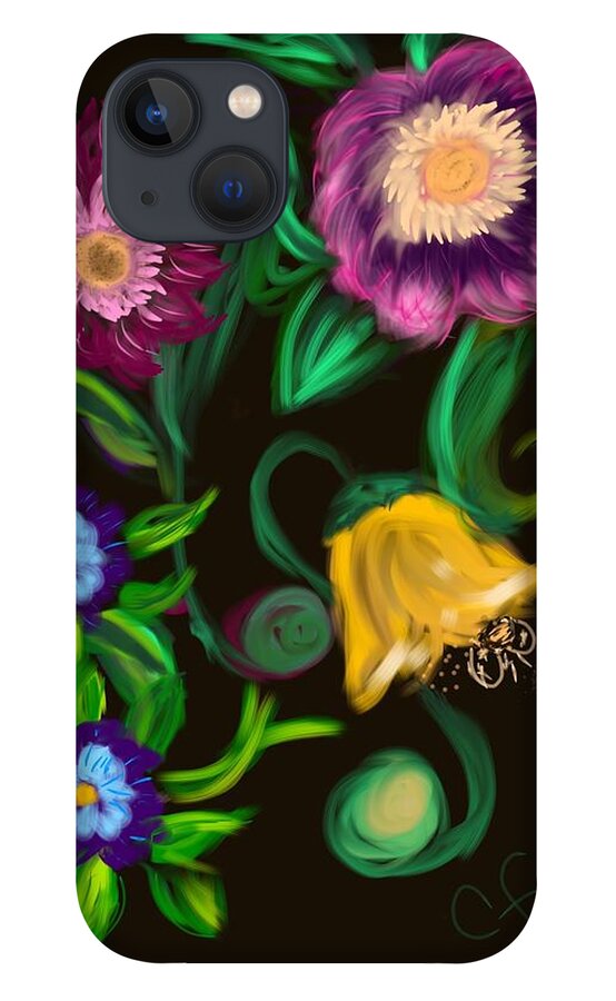 Botanical iPhone 13 Case featuring the digital art Fairy Tale Flowers by Christine Fournier